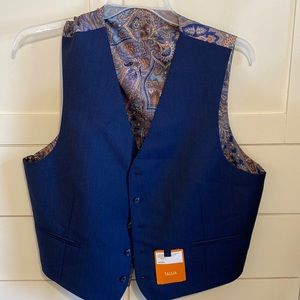 Men’s Navy Blue Tallia Orange 44R Vest Waistcoat